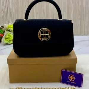 Elegant Mini Top-Handle Bag with Gold Logo