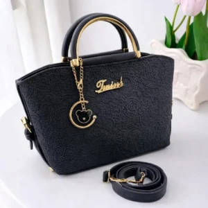 Burberry lace handbag with gold handles